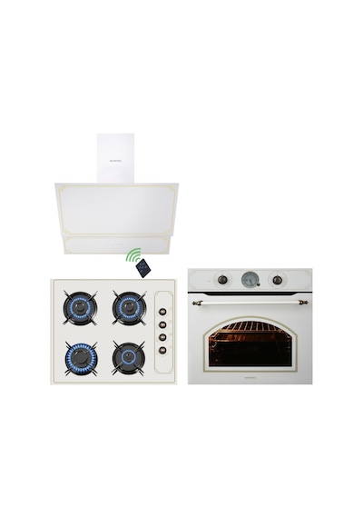 Kumtel Rustik B66-SF2 + KO-40TAHDF + DA6-835 Bej Cam Ankastre Set