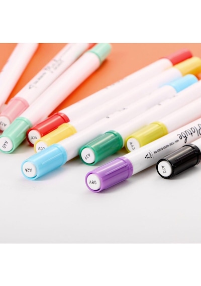 Platube 60'li Brush Pen Çift Taraf Marker Kalem Seti Bullet Jurnal Mandala Eskiz Boyama Seti