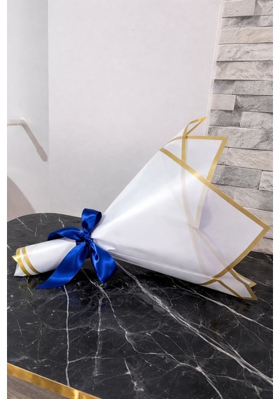 Mavi Aynalı Gül Buketi Çiçek Saks Mavi