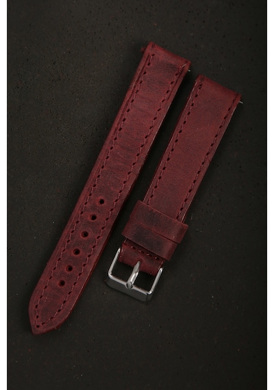 Hakiki Deri 18mm Akıllı Pimli Saat Kordonu Bordo 96252765