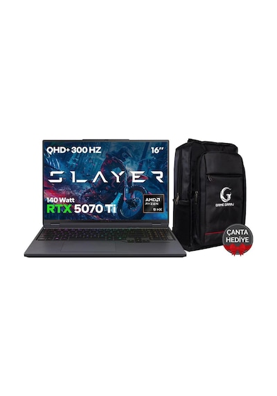 Game Garaj Slayer R9T-5070TIC1 R9-9955HX 32 GB 1 TB SSD RTX5070TI 16" Dos Dizüstü Bilgisayar