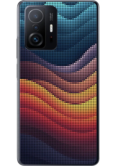 Xiaomi Mi 11 T-11 T Pro Uyumlu Noktalı Renkler Baskılı Silikon Kılıf Renkli