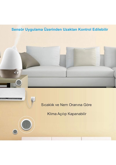 Hymark Zigbee Tuya Akıllı Yaşam Uygulaması Sıcaklık Nem Sensörü L 1 Adet
