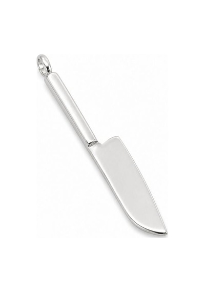 Oya Silver Şef Bıçak Tasarımlı Gümüş Kolye Ucu 4.5x0.5cm Oyot397