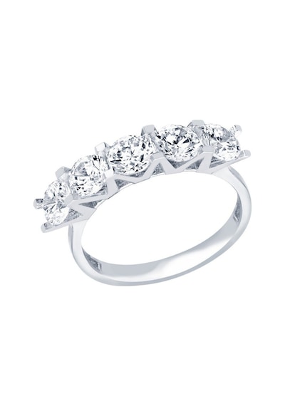 Diamond Line - Gülaylar - Beyaz Altın 8 Ayar Beştaş Yüzük