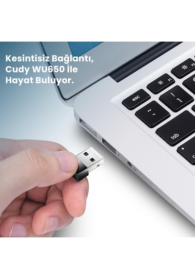 Cudy Wu650 5ghz 433mbps, 2.4ghz 200mbps Wi-fi Mini Usb Adaptör Ac1200 Serisi