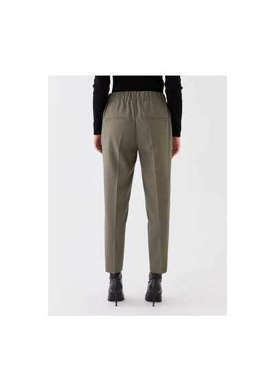 LC Waikiki Lcwaıkıkı Classic Haki Beli Lastikli Standart Fit Kadın Pantolon