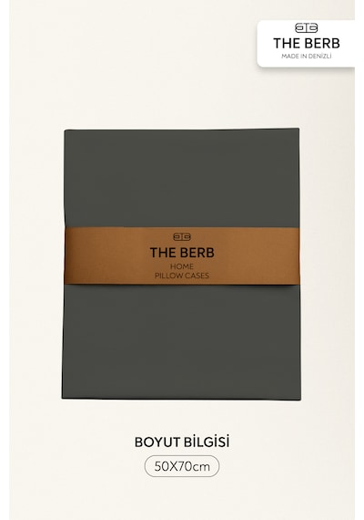 The Berb 2'li Penye Yastık Kılıfı Seti %100 Pamuk 50 X 70 Fermuarlı Gri