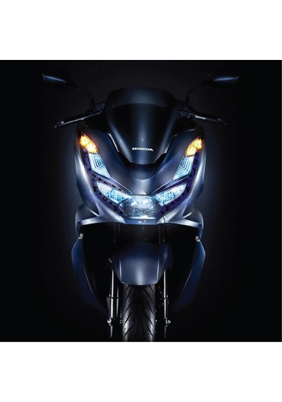 Honda Pcx Ön Far Kaşı Lv Tasarımı Şeffaf Sticker Lacivert Model 2
