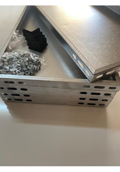 Raf Burada  6 Katlı Duble Galvaniz Çelik Raf - Depo, Arşiv, Kiler, Dosya, Market Rafı-43x93x200 cm- 0.70 mm