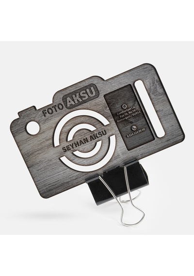 Kişiye Özel Mesleki Fotoğraf Stüdyosu Ahşap Kartvizit (Model 2-6)