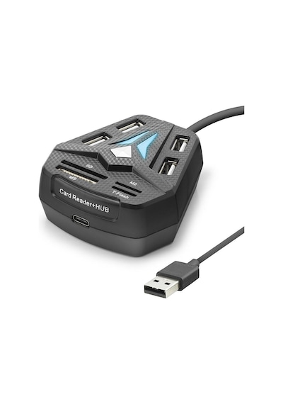 Usb Hub Kart Okuyucu 8 Port Siyah A068b Evimdeyokyok