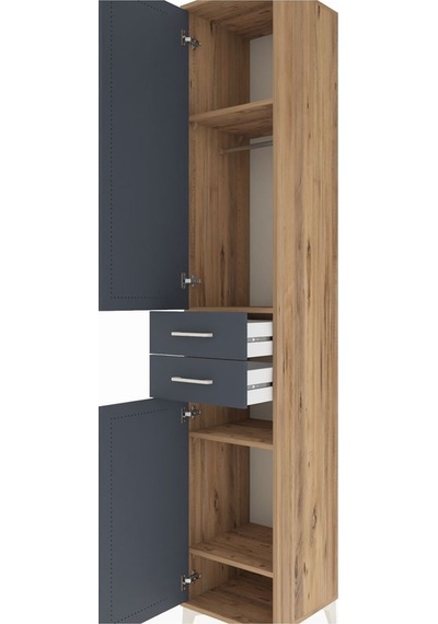 Hyperion Dolap 4 Raflı 2 Çekmeceli Tek Askılı 44x44x243 Çam-antrasit Atlas Çam Hyperion Dolap 4 Raflı 2 Çekmeceli Tek Askılı 44x44x243 Çam-antrasit Atlas Çam