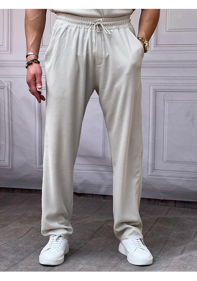 Modefendi İnce Fitil Desen Jogger Gri