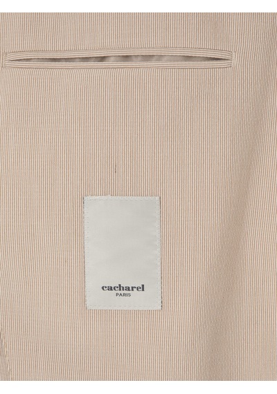 Cacharel Bej Slim Fit Çizgili Takım Elbise