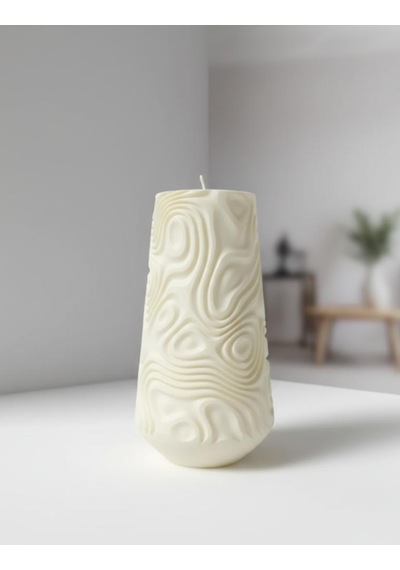 Özdemcandle Desenli Vazo Şeklinde Baton Dekoratif Kokulu Soya Mum Krem 7.3x13.5 Cm Koku Seçenekleri İçin Ürün Açıklamasını İnceleyiniz Krem