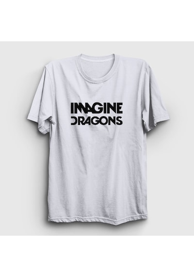 Presmono Unisex Logo V2 Imagine Dragons T-shirt Beyaz