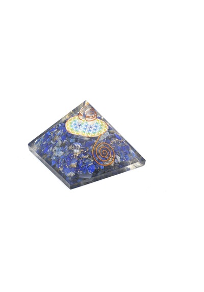 Hakiki Doğal Lapis Lazuli Taşı Orgonit Piramit 175 Gram