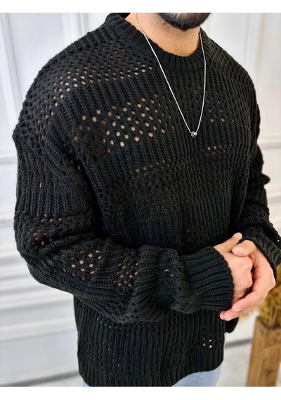 Elku Moda Kazak Oversize Özel Örme Tasarım Naturel Pamuk Bol Kesim Tüylenmez Triko Kazak Siyah Elku Moda Kazak Oversize Özel Örme Tasarım Naturel Pamuk Bol Kesim Tüylenmez Triko Kazak Siyah