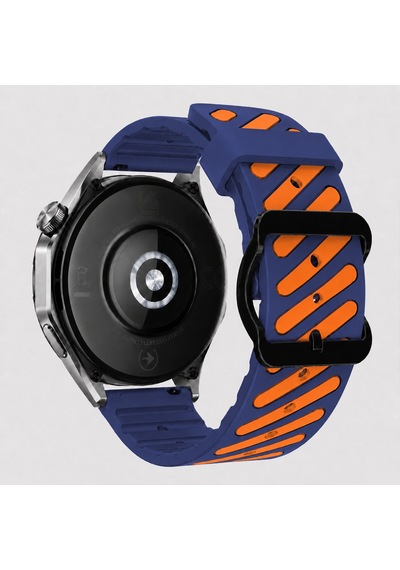 Huawei Watch Gt 6 Pro 46 Mm Uyumlu Çift Renkli Delikli Silikon Spor Kordon