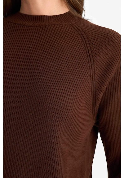 Defacto Regular Fit Bisiklet Yaka Kazak D6911ax25wnbn227 Kahve