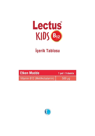 Lectus Kids B12 Dilaltı Sprey 5 ml