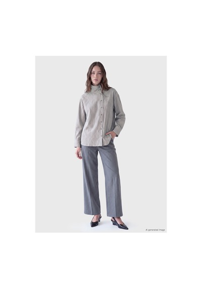 LC Waikiki Alıta Cıty Farkıyla Lcw Modest Gri Asimetrik Dik Yaka Çizgili Kadın Gömlek Gri - 931522880 Gri LC Waikiki Alıta Cıty Farkıyla Lcw Modest Gri Asimetrik Dik Yaka Çizgili Kadın Gömlek Gri - 931522880 Gri