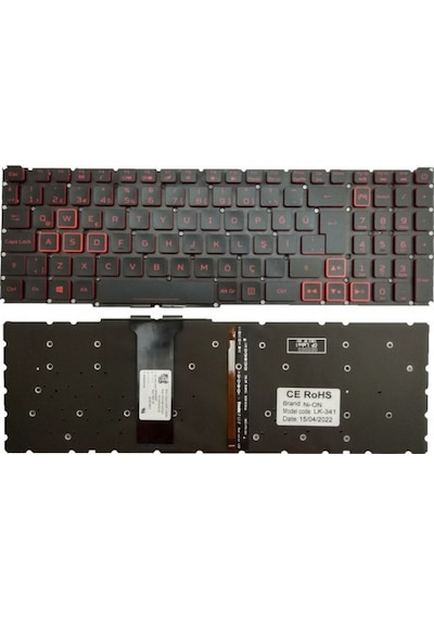 Nion Acer Nitro 5 An515-44-r3wy Uyumlu Notebook Klavyesi Siyah Aydınlatmalı Tr