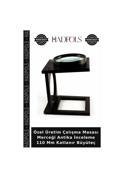 Özel Üretim Çalışma Masası Merceği Antika İnceleme 110 Mm Katlanır Büyüteç
