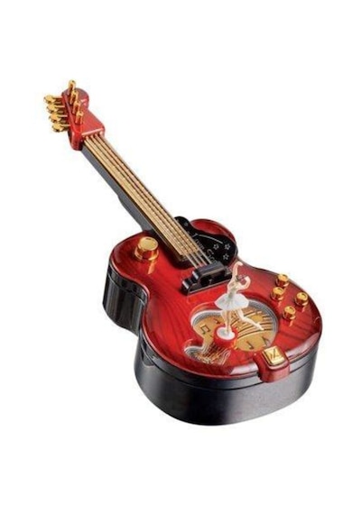 Mobgift Gitar Kurmalı Müzik Kutusu Koyu Kahverengi