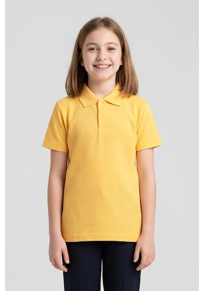 Modanino Kız Çocuk T-shirt %100 Pamuk Ve Okul Tarz 6-16 Yaş 12784mrt Sarı