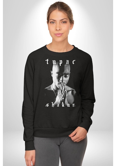 Tupac Shakur Şarkıcı Unisex Siyah Sweatshirt Siyah