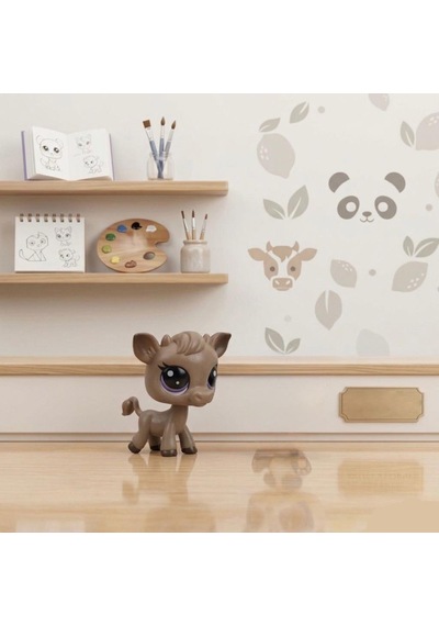 4 Parça Minişler Pet Shop Işıklı Toplu Kutulu Tekli Oyuncak Figürü - 2 Aksesuarlı Miniş Geyik