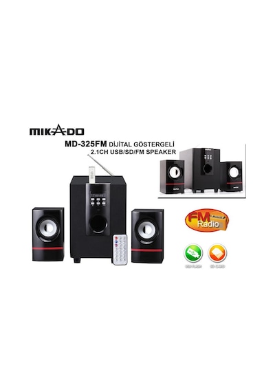Mikado Md-325Fm 2+1 Usb+Sd+Fm Bluetooth Destekli