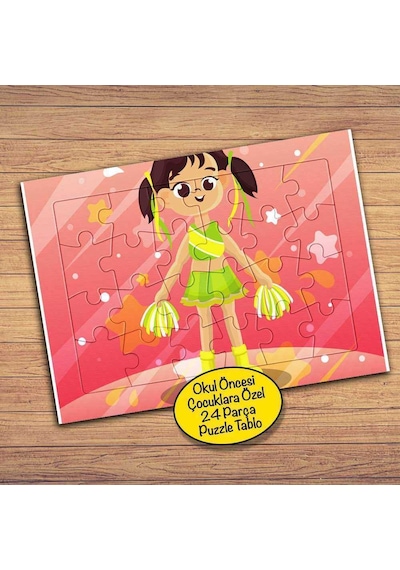 Sevimli Ponpon Kız Çocuklara Özel Puzzle Yapboz Tablo-173pz