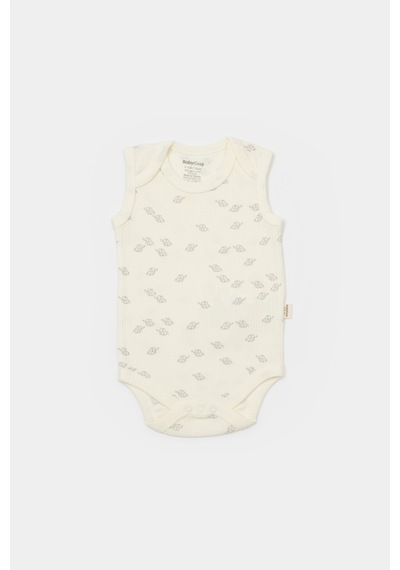 BabyCosy Organik Modal Fil Baskılı 2 Li Askılı Unisex Bebek Badi 001