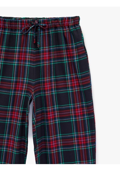Koton Pamuklu Cepli Ekoseli Pijama Altı Lacivert Ekose 6wlk50053mw Lacivert Ekoseli