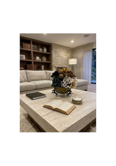 Modern Trave Wood Orta Sehpa Traverten - Ceviz % 100 Mdf Bej Bej Modern Trave Wood Orta Sehpa Traverten - Ceviz % 100 Mdf Bej Bej