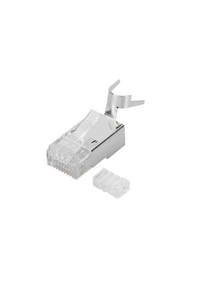 Cat 6a/cat 7 Modüler Konnektör, 8p8c, Awg 22 - 23 Kablo İçin, Kablo Yük Taşıyıcılı İnsert Load Bar , Kılavuz Guide Plate Dahil-19521