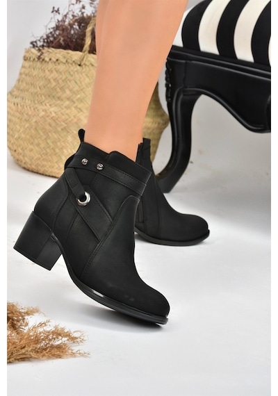 Fox Shoes Siyah Kalın Topuklu Kadın Bot L674155009