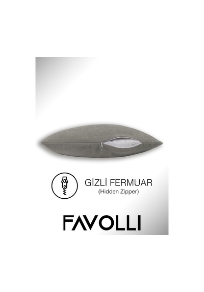 Br Favolli Kadife Dokulu Ekru Renk Kırlent Kılıfı Dream Serisi Punch Için Uygun Gizli Fermuar Ekru