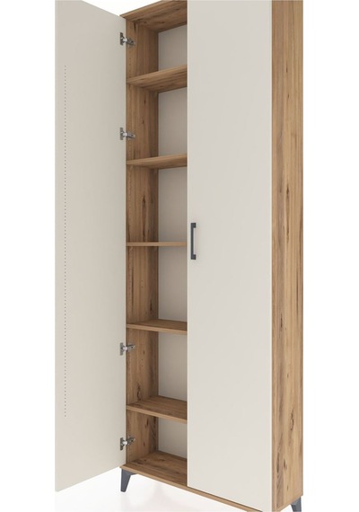 Arges Dolap 5 Raflı 2 Kapaklı 88x30x243 Çam-aytaşı Çam