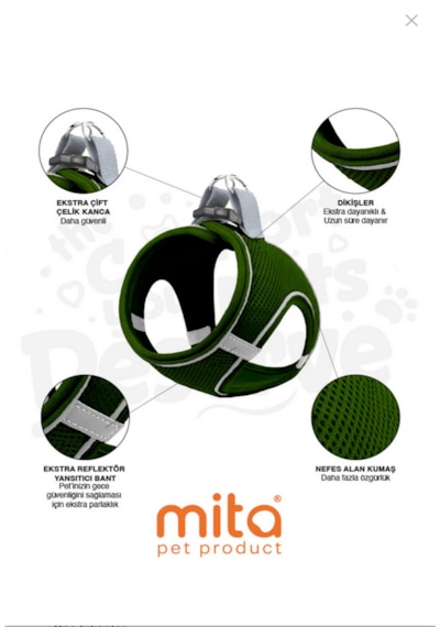 Mita 12 Lı Set Air Mesh L Gögüs Tasması Koyu Yeşil Koyu Yeşil