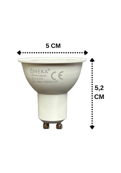 6w 50w 3000k Sarı Işık Gu10 Duylu Dim Edilebilir Led Spot Ampul, 2 Adet Diğer