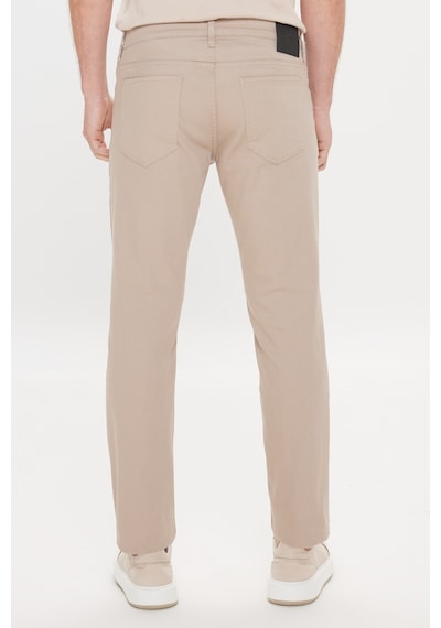 AC&Co / Altınyıldız Classics 360 Derece Her Yöne Esneyen Slim Fit Dar Kesim Diyagonal Desenli Erkek Pantolon Taş