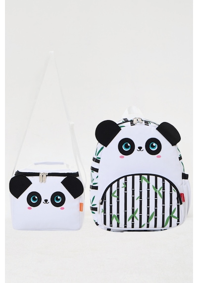 Lisanslı Panda Figürlü Kız/erkek Çocuk Kreş Sırt Çantası Ve Isı Yalıtımlı Beslenme Çantası Seti