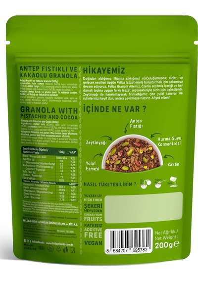 Fellas Granola 3'lü Mix Paket - Yaban Mersinli 200 G Fındık 200 G Antep Fıstığı 200 G