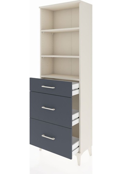 Arges Dolap 3 Raflı 3 Çekmeceli 60x30x182 Aytaşı-antrasit Aytaşı