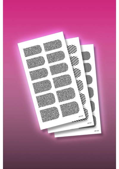 Lexroo 3'lü Tırnak Dövmesi Seti, Tırnak Sticker Seti, Nail Art, Tattoo