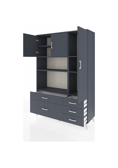 Hyperion Dolap 7 Raflı 5 Çekmeceli 3 Kapaklı 132x44x195 Antrasit-antrasit/antrasit Antrasıt/antrasıt Hyperion Dolap 7 Raflı 5 Çekmeceli 3 Kapaklı 132x44x195 Antrasit-antrasit/antrasit Antrasıt/antrasıt